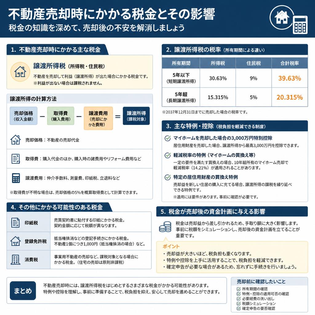 売却時の税金の影響
