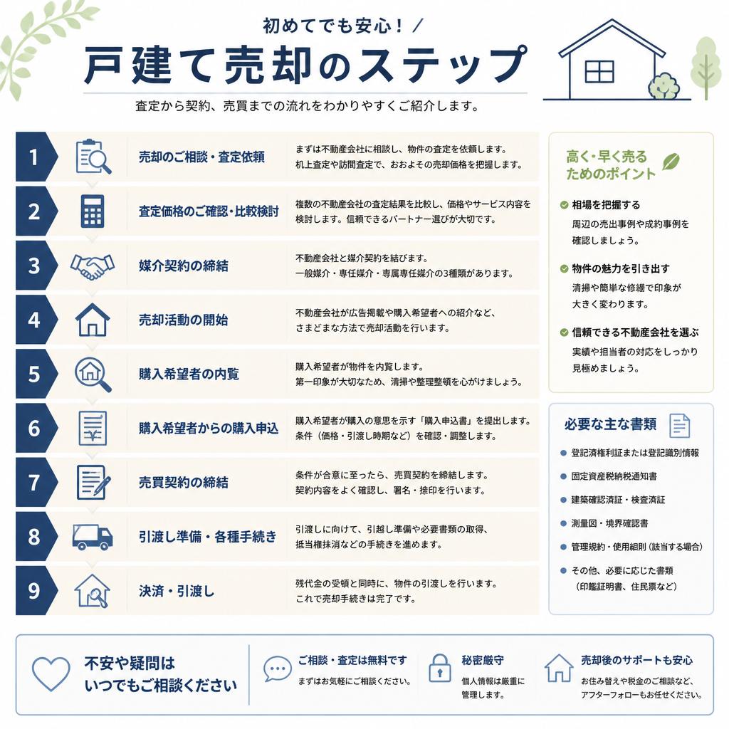 戸建て売却に必要なステップ