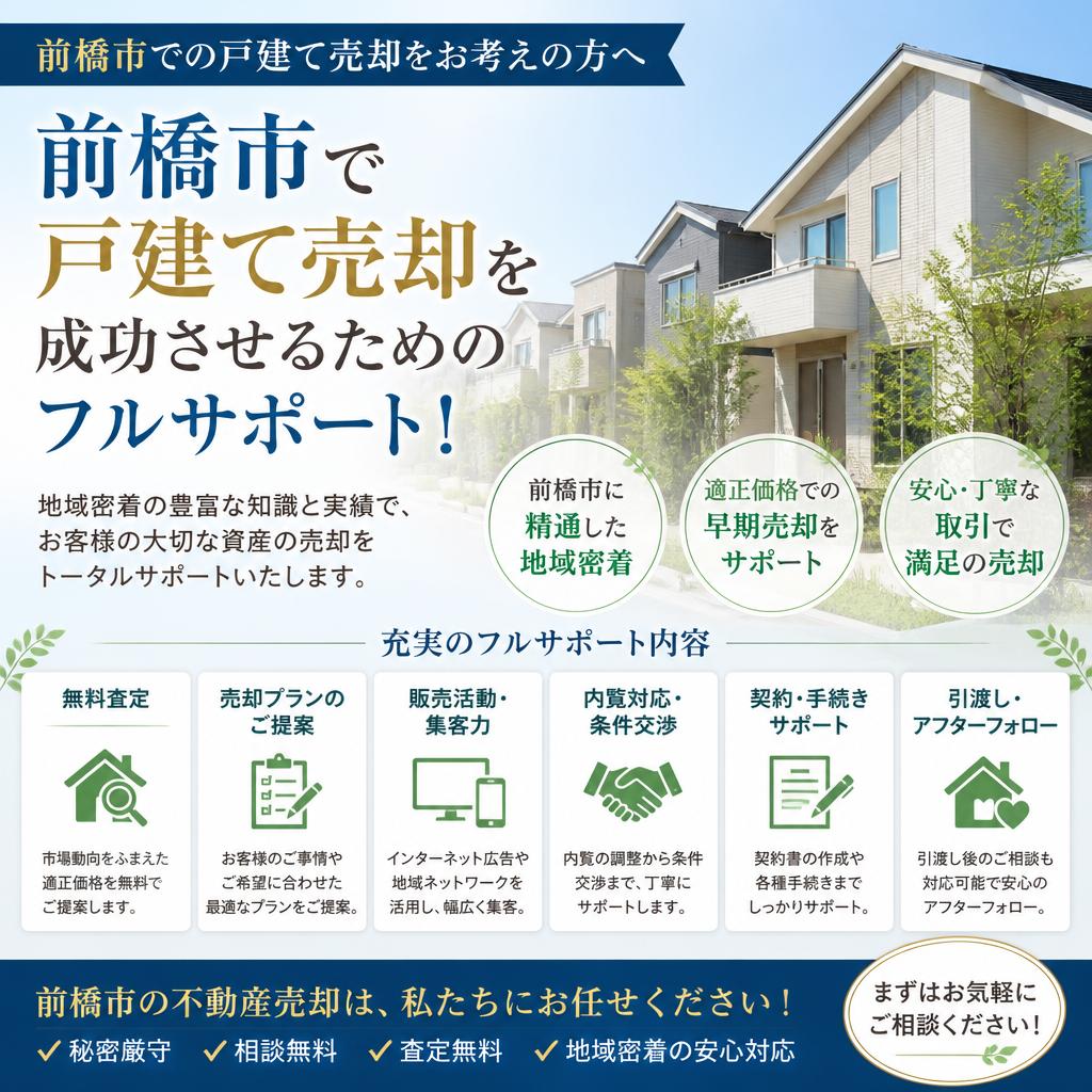 前橋市で戸建て売却を成功させるためのフルサポート！